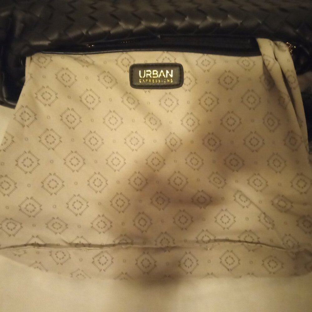 Urban Expressions Woven Faux Suede Hobo Bag - Picture 2 of 3